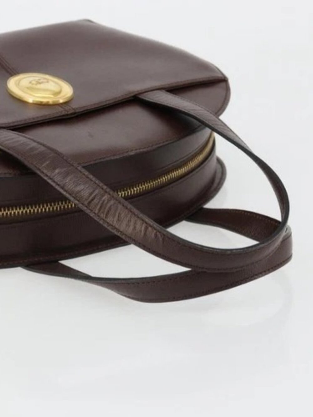 Christian Dior Hand Bag Leather Brown Gold Auth 185163 - Picture 7 of 16